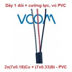 Dây thuê bao Dropwire VCOM 1 đôi, 7 tim, có cường lực 2x(7x0.18)Cu - PVC